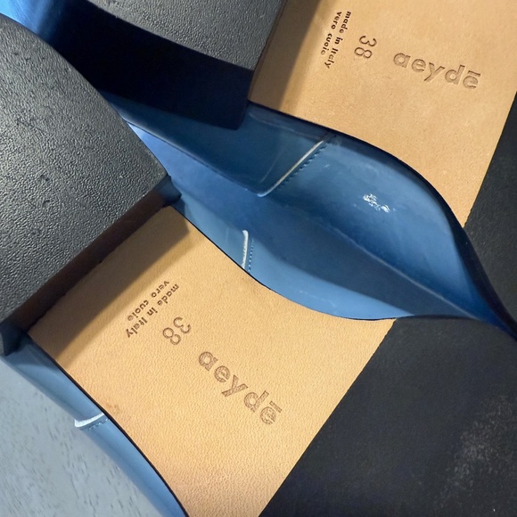 AEYDE - new! (38) Periwinkle Lt Blue Patent Leather Booties - Picture 5 of 8